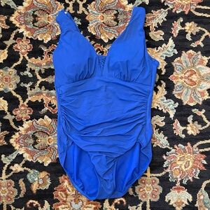 Lands' End Vibrant Blue Women's One Piece Swimsuit